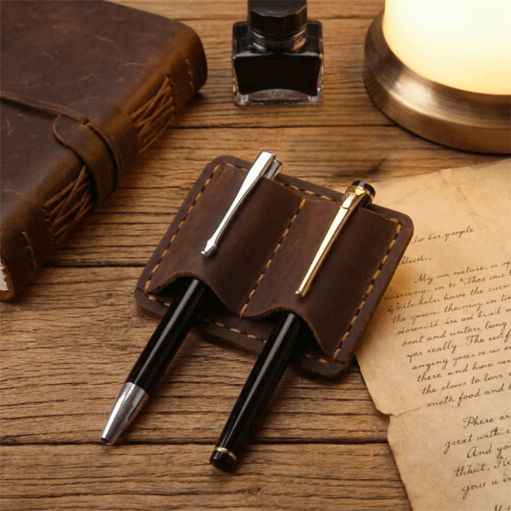 Double Vintage Leather Pen Loo - đánh giá và giá Vintage Leather Journal Notebook